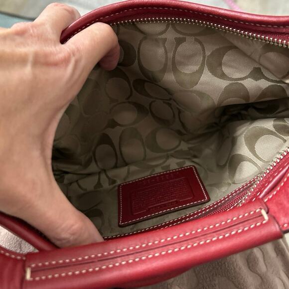 Coach Y2K 9541 Vintage Red Leather Small Mini Soho Hobo Shoulder Bag Retro - Picture 10 of 14